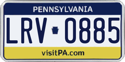PA license plate LRV0885