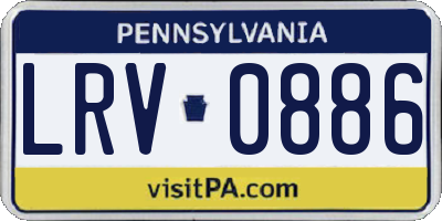 PA license plate LRV0886