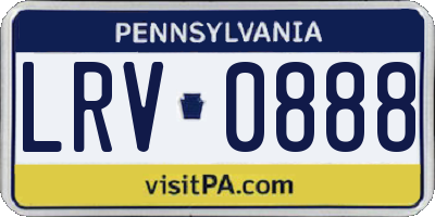 PA license plate LRV0888