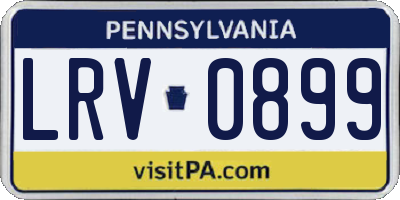 PA license plate LRV0899