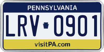 PA license plate LRV0901