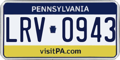 PA license plate LRV0943