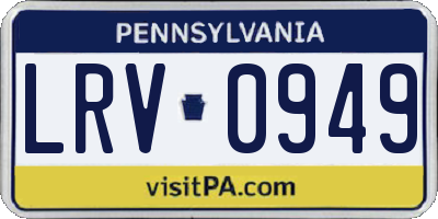PA license plate LRV0949