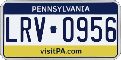 PA license plate LRV0956