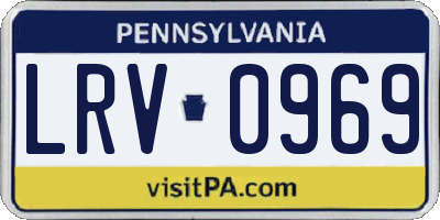 PA license plate LRV0969