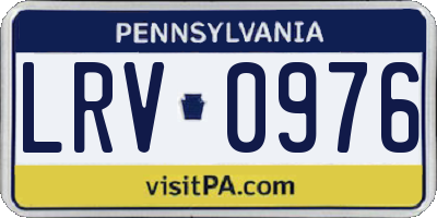 PA license plate LRV0976