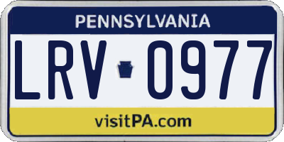 PA license plate LRV0977