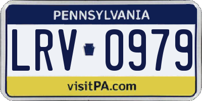 PA license plate LRV0979