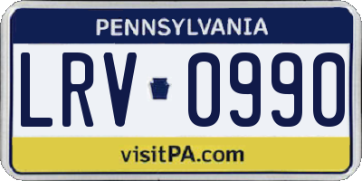 PA license plate LRV0990