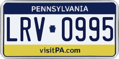 PA license plate LRV0995