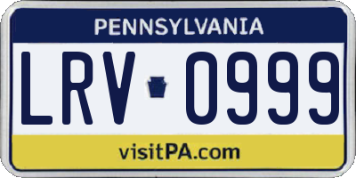 PA license plate LRV0999