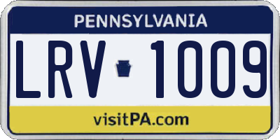 PA license plate LRV1009