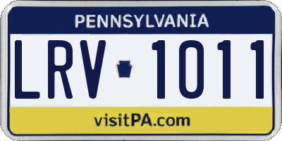 PA license plate LRV1011