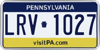 PA license plate LRV1027