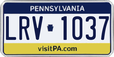PA license plate LRV1037