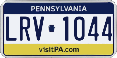 PA license plate LRV1044