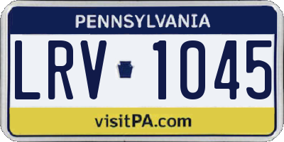 PA license plate LRV1045