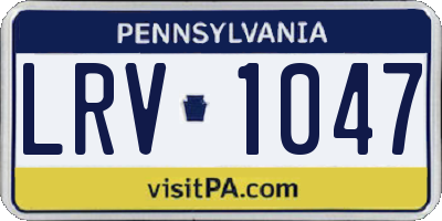 PA license plate LRV1047