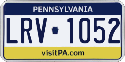 PA license plate LRV1052