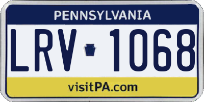 PA license plate LRV1068