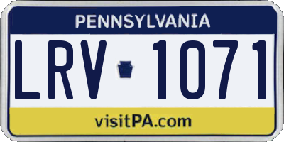 PA license plate LRV1071