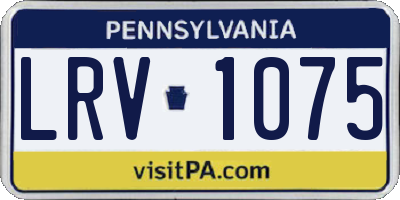 PA license plate LRV1075