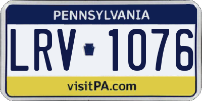 PA license plate LRV1076