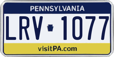 PA license plate LRV1077