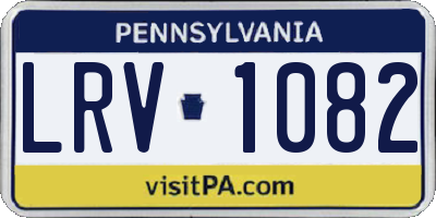 PA license plate LRV1082