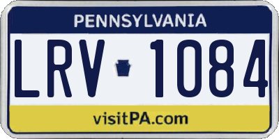 PA license plate LRV1084