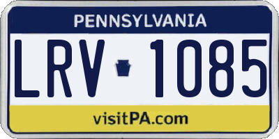 PA license plate LRV1085