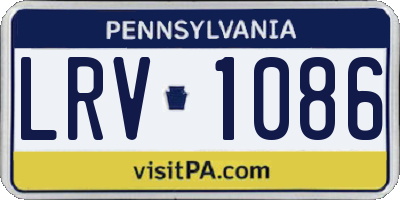 PA license plate LRV1086