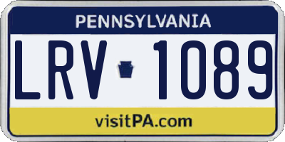 PA license plate LRV1089