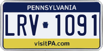 PA license plate LRV1091