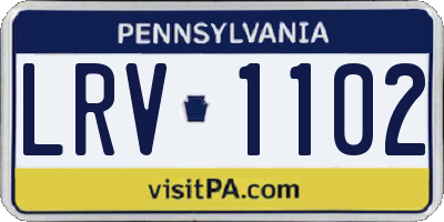 PA license plate LRV1102