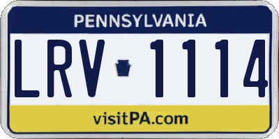 PA license plate LRV1114