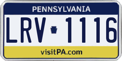 PA license plate LRV1116
