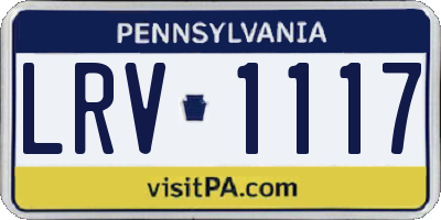 PA license plate LRV1117