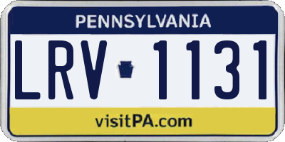 PA license plate LRV1131