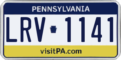 PA license plate LRV1141