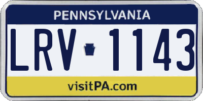 PA license plate LRV1143