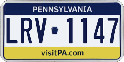 PA license plate LRV1147