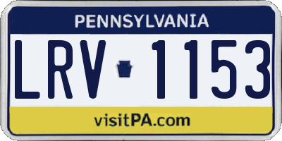PA license plate LRV1153