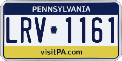PA license plate LRV1161