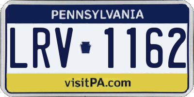 PA license plate LRV1162