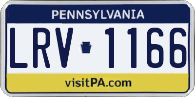 PA license plate LRV1166
