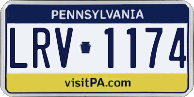PA license plate LRV1174