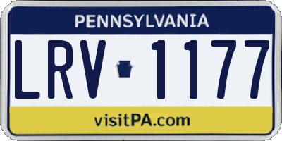 PA license plate LRV1177