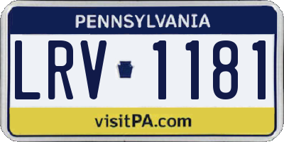 PA license plate LRV1181