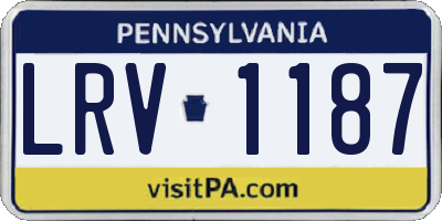 PA license plate LRV1187